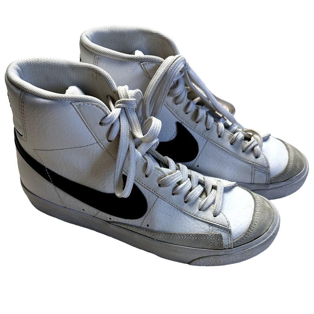 Nike Blaze Mid 77 Shoes Youth Size 6.5Y White Black Sneaker Mid Top Retro Sport